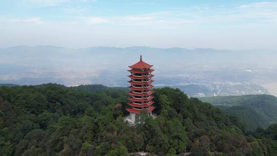 重庆北碚缙云山森林保护区自然风光航拍