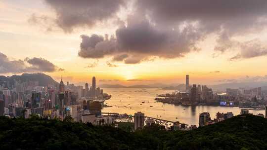 香港宝马山日转夜延时