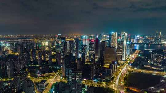 杭州_城市道路_城市夜景航拍002