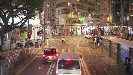 香港维多利亚港中环街景空镜