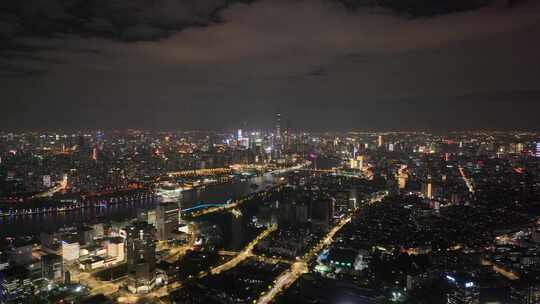 上海浦东新区夜景航拍视频素材模板下载