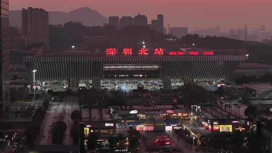 深圳北站鸟瞰全景夜景