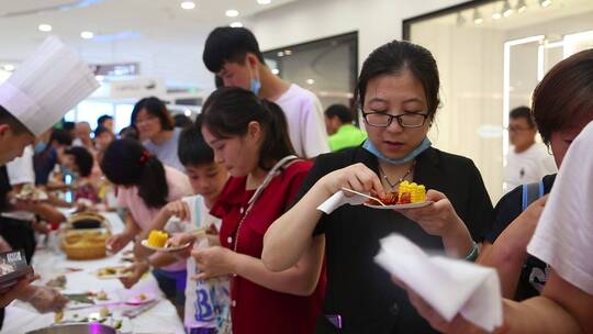 商场美食试吃活动，美食、菜品展示