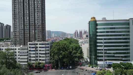 航拍河南平顶山城市风光风景景区