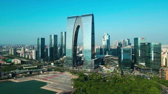 苏州地标东方之门实拍4k