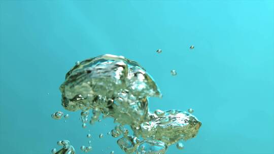 水中的气泡缓慢上升慢动作视频素材模板下载