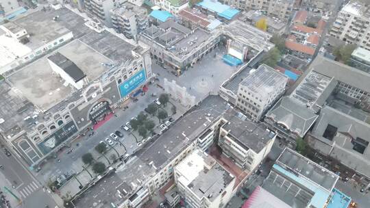 连云港 民主路 历史文化街区 广场 航拍视频素材模板下载