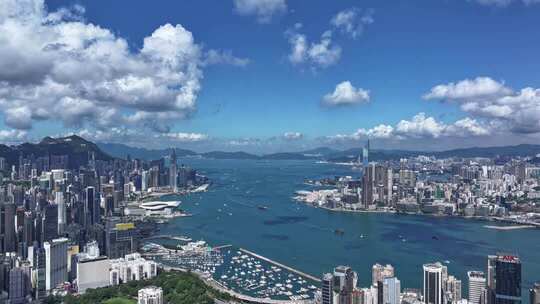 香港维多利亚港航拍