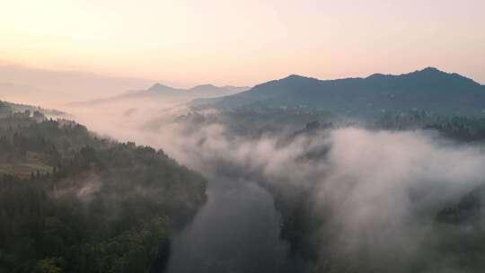 4k航拍森林云海大好河山