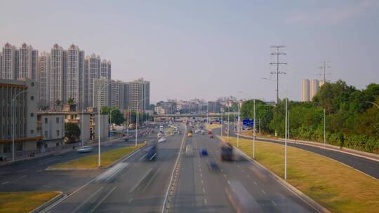 南宁邕武路道路街道街景延时摄影