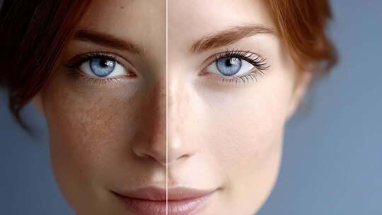 肌肤焕新对比：展现美白淡斑效果