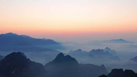 清远英德英西峰林喀斯特日出 山水 山