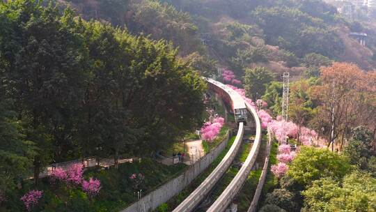 重庆开往春天的列车拍航拍素材4视频素材模板下载