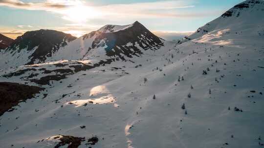 雪，山，风景，无人机