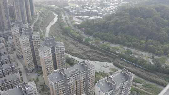 福建省龙岩市新罗区南城街道莲东中学航拍