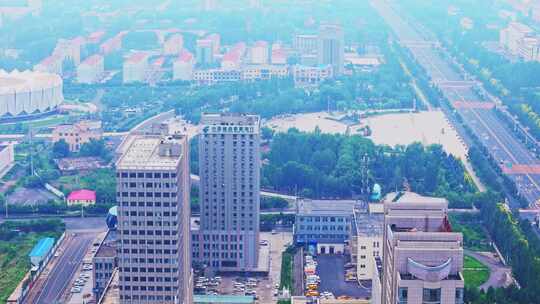 乌兰察布城市建设发展建筑街道鸟瞰航拍