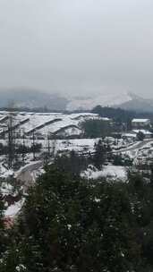 竖版航拍冬天南方雪景