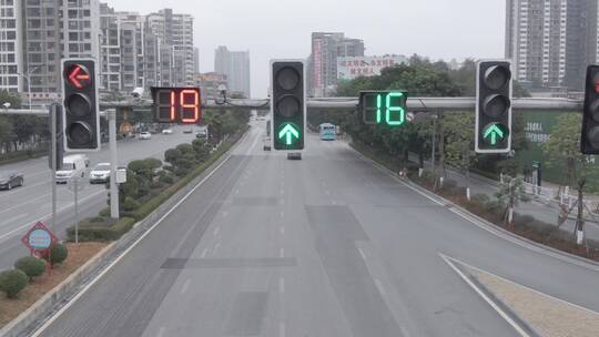 十字路口红绿灯视频素材模板下载