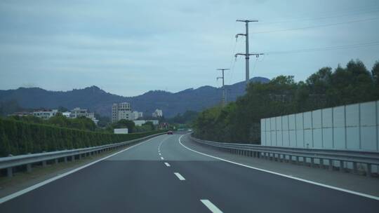 高速公路汽车行驶第一视角行车记录仪视角