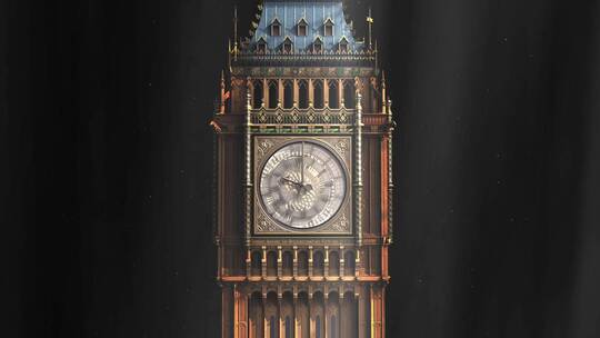 欧式建筑伦敦大本钟三维动画