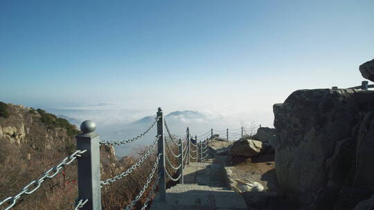 中国山东泰安泰山山顶风景风景区