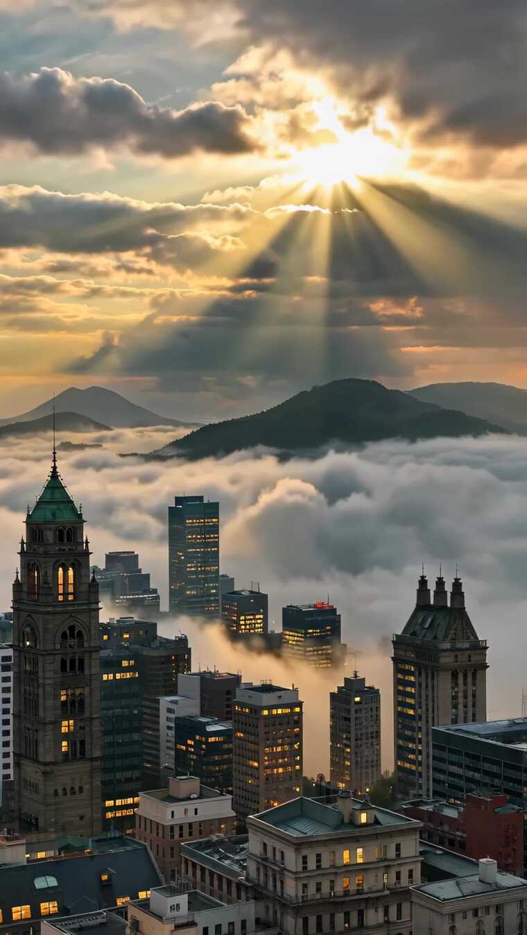 城市云海日出景观