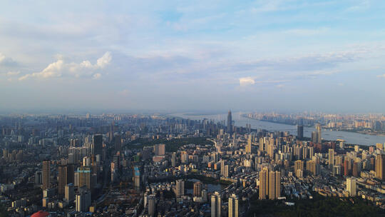 航拍城市天际线高楼群都市风景