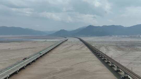 宁德滨海特大桥航拍跨海大桥沈海复线高速路