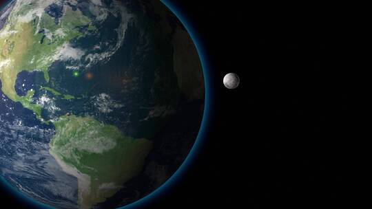 月球与地球动画视频素材模板下载