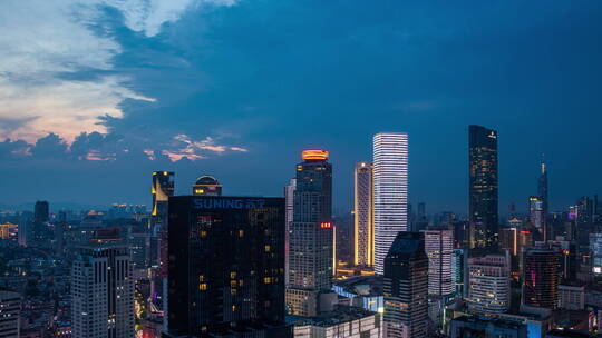 南京新街口夜景延时视频素材模板下载