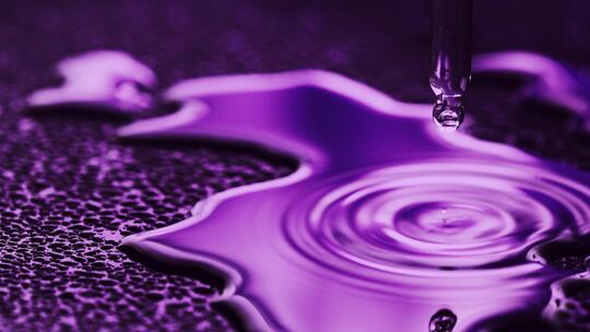 紫色滴管滴水美妆慢速素材