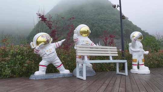宇航员雕塑视频素材模板下载