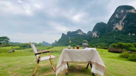 户外休闲喝茶养生禅意生活户外旅游