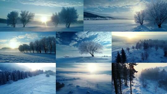 4K唯美冬景白雪白露寒露霜降立冬小雪大雪MV