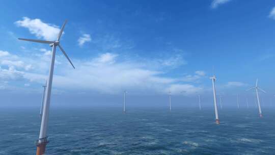 海上风电 新能源 风力发电视频素材模板下载