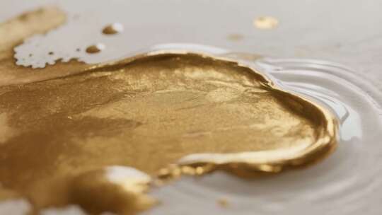 金色液体微距特写画面