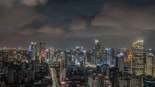 4K上海静安夜景延时