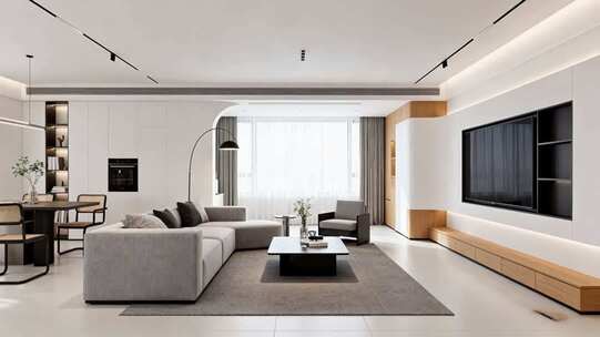 现代简约风格客厅室内场景