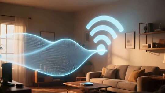 客厅内WiFi信号特效画面