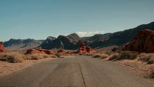 Road， Desert，内华达州，美国