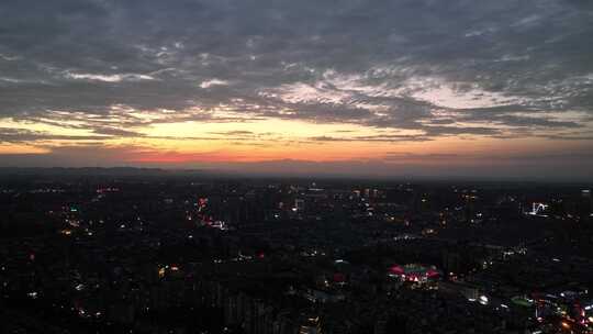 眉山城市航拍高速路夜景