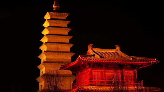 正定 石家庄 景点 夜晚 灯光秀 旅游