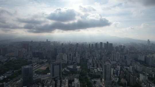 福建福州城市大景蓝天白云航拍