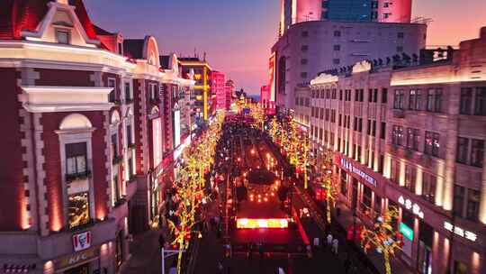 青岛中山路大鲍岛夜景赏灯