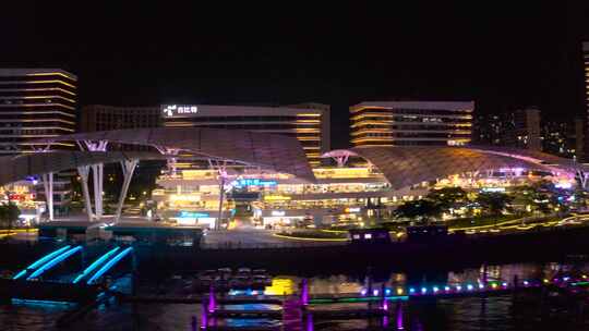 厦门市五缘湾国际游艇汇夜景航拍
