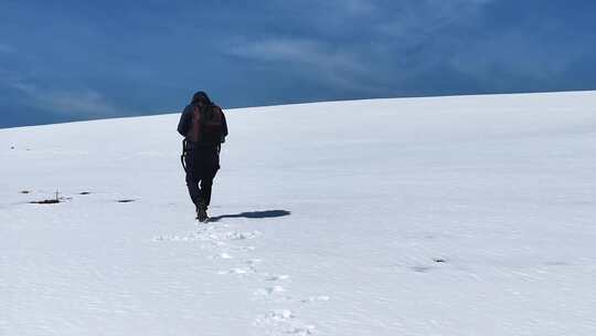 雪宝顶徒步旅行素材