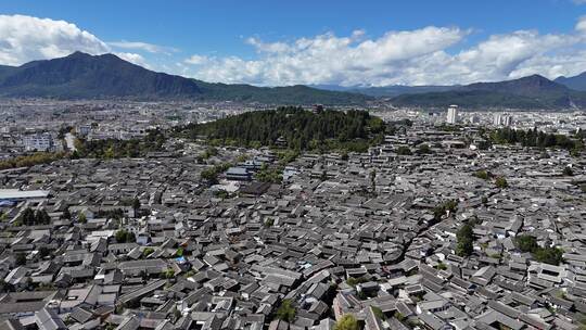 丽江古城建筑航拍