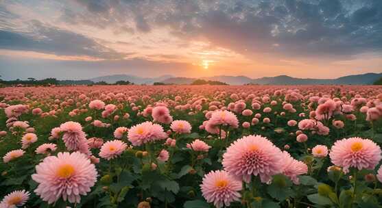 菊花特写秋菊花海花朵花丛向日葵鲜花盛开