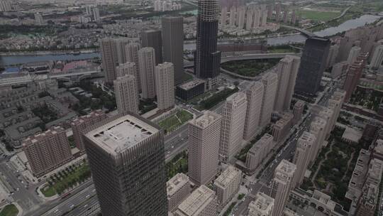 天津建筑空境俯拍4Klog素材
