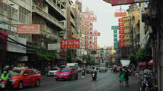 曼谷唐人街，繁忙的街道